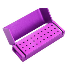 Aluminium Disinfection Box Case Dental Bur Burs Block Holder Autoclavable Dentist Tool Purple