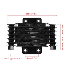 Aluminum 85ml Engine Oil Cooler Cooling Radiator for 100CC-250CC Motorcycle Dirt Bike ATV Black