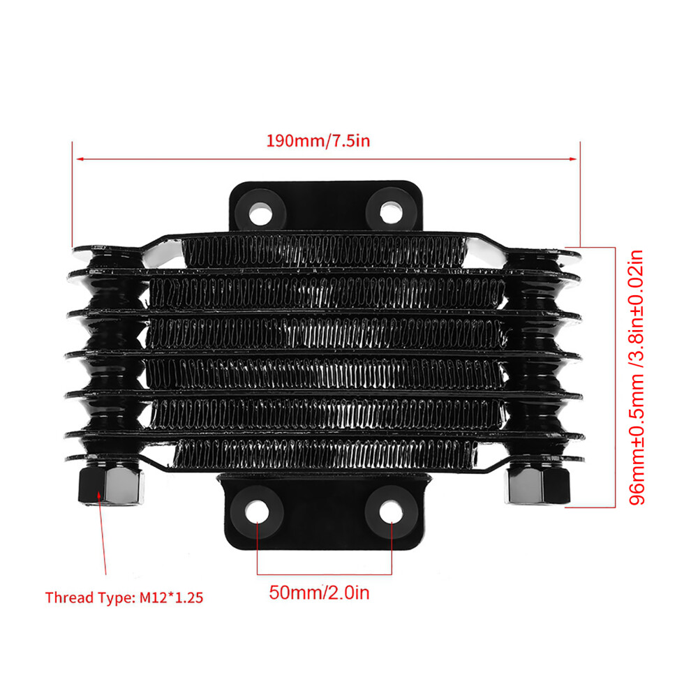 Aluminum 85Ml Engine Oil Cooler Cooling Radiator For 100Cc-250Cc Motorcycle Dirt Bike Atv Black 3341324166599