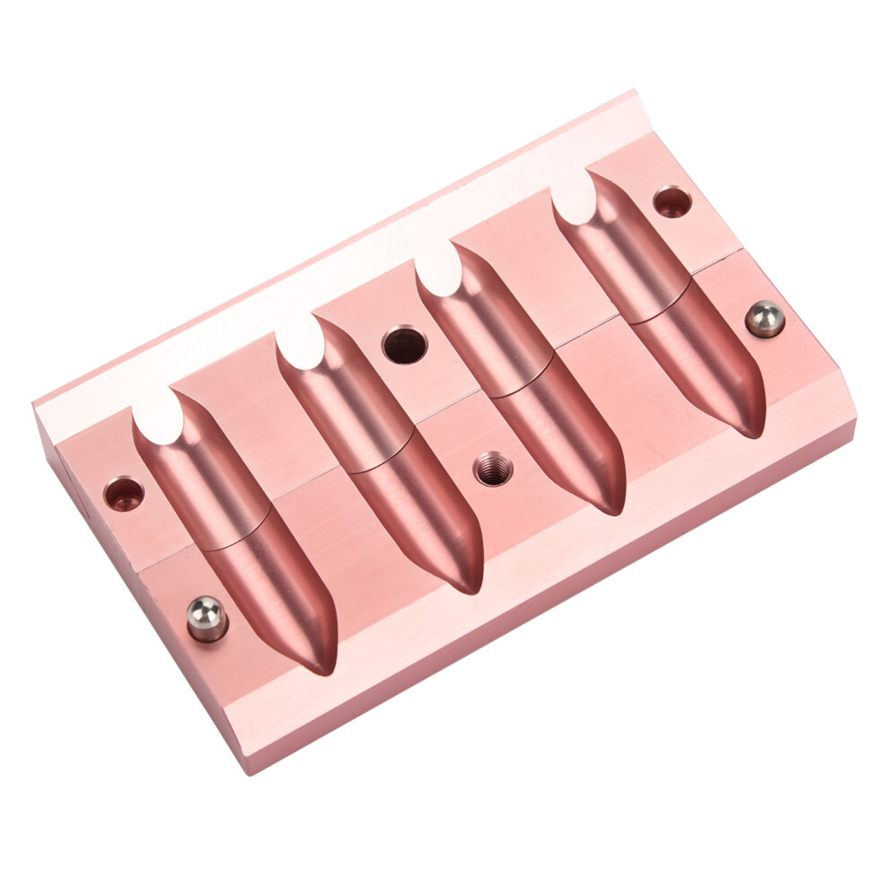 Gold 12.1 Diy Lipstick Mold Aluminum Alloy Rose Dual Uses Lip Balm Maker Tool (4 Holes)