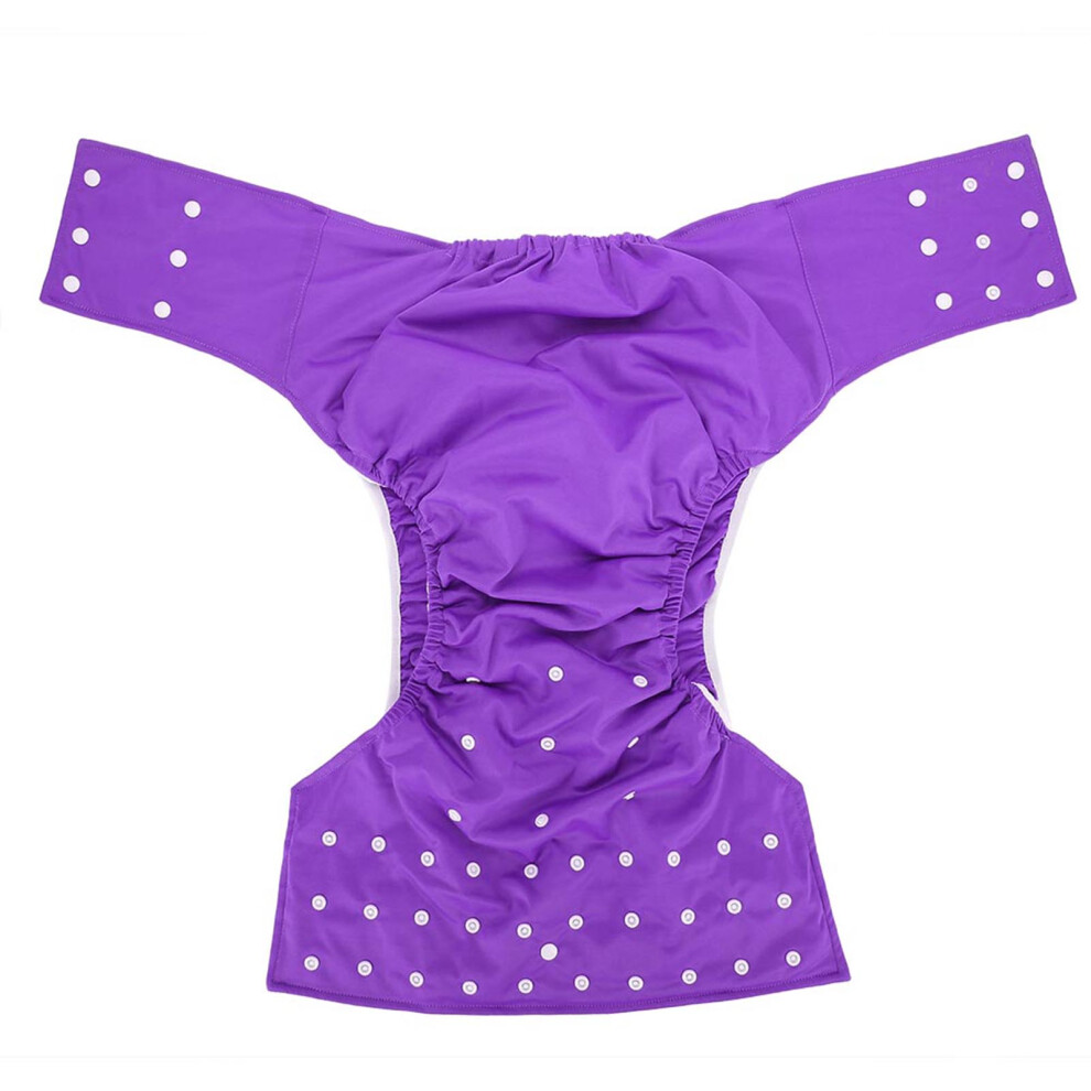 Washable Adult Pocket Nappy Cover Adjustable Reusable Diaper Cloth Purple
