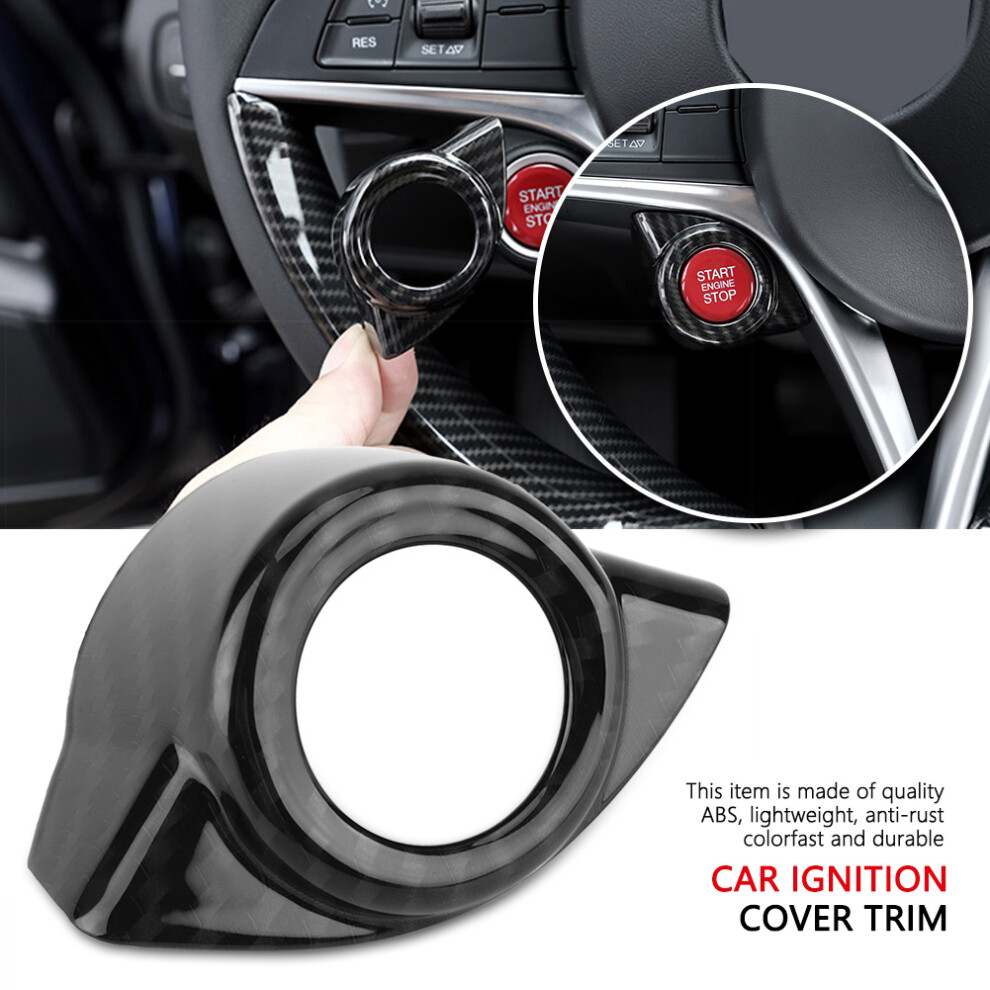 Car Interior Ignition Engine Start Stop Button Frame Cover For Alfa Romeo Stelvio/Giulia 7621324170250