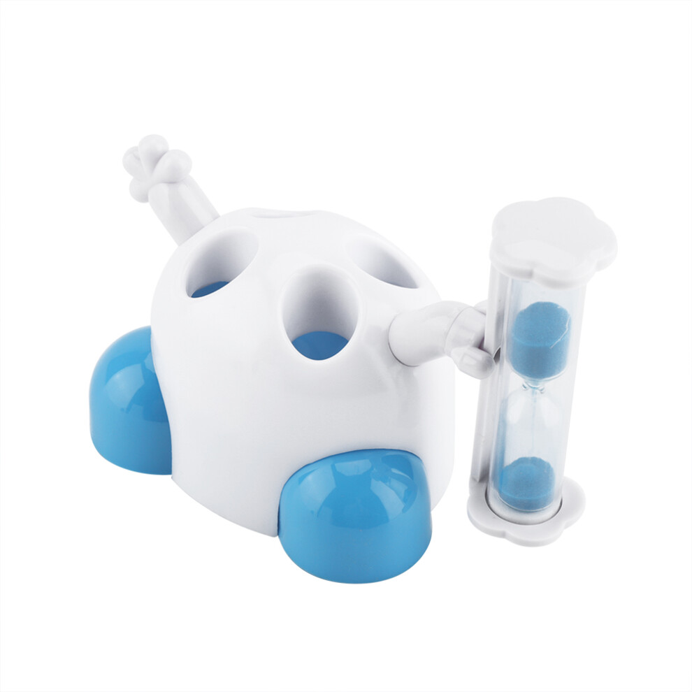 Toothbrush Holder Children Tooth Brushing Hourglass 3 Minutes Countdown Timer(Blue) Blue