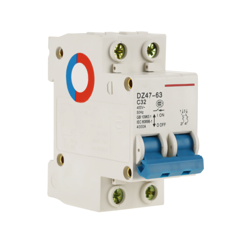 Miniature 2P 32A 400V Circuit Breaker For Lighting Distribution System 4611324172661