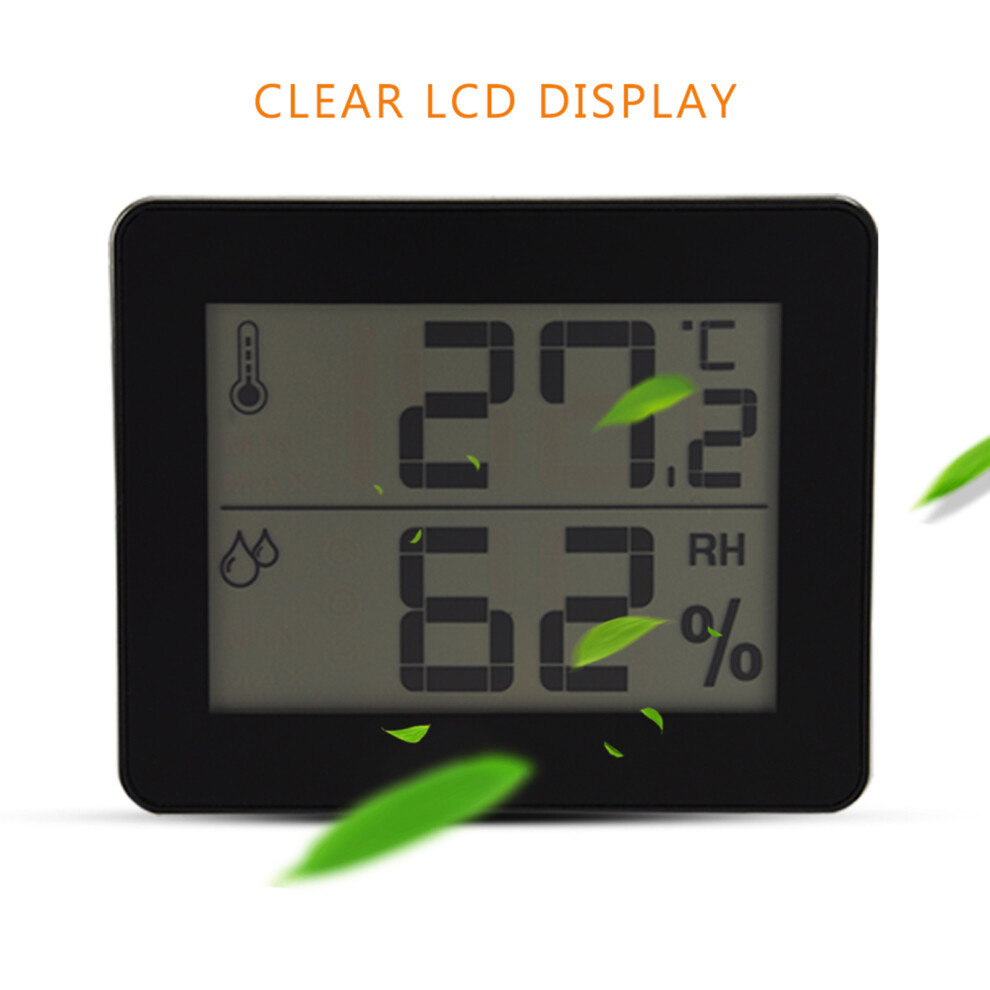 Indoor Room Digital Temperture Thermometer Humidity Humidometer Hygrothermograph (Black) 7891324172879