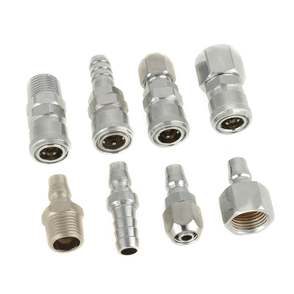 8Pcs Bsp 1/2" Pneumatic Air Compressor Hose Quick Coupler Plug Socket Connector Set 7901324173001