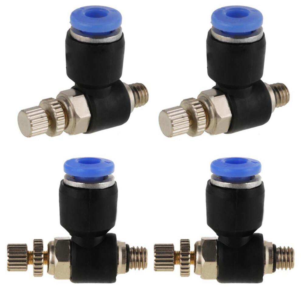 20Pcs Od 4Mm Tube M5 Pneumatic Air Flow Speed Control Valve Quick Connector 3481324173057