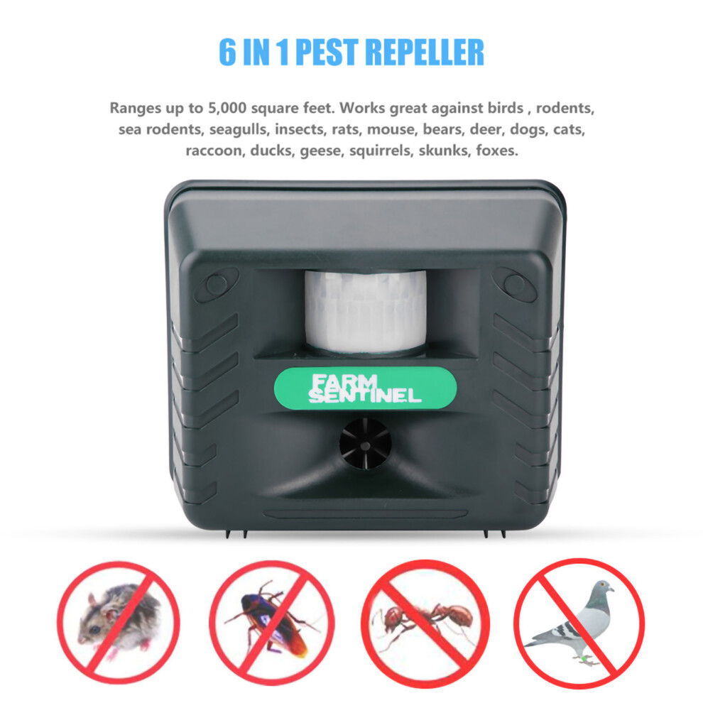 Ultrasonic 4 Alarm Sounds Electronic Pest Repellent for Bird  Wild Animals Outdoor-image-OPC-PHWFHCW-NEW