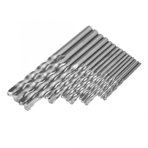 15Pcs 3-10mm Carbide Tip Masonry Drill Bit Set for Concrete Brick Tile Blue Plastic Box Packing 2