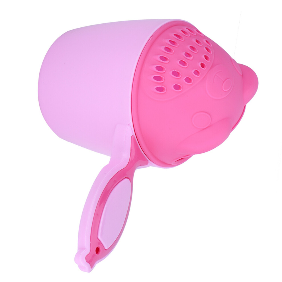 Baby Shampoo Cup Cute Kid Wash Hair Bathing Flusher Protection Eye(Pink) Pink