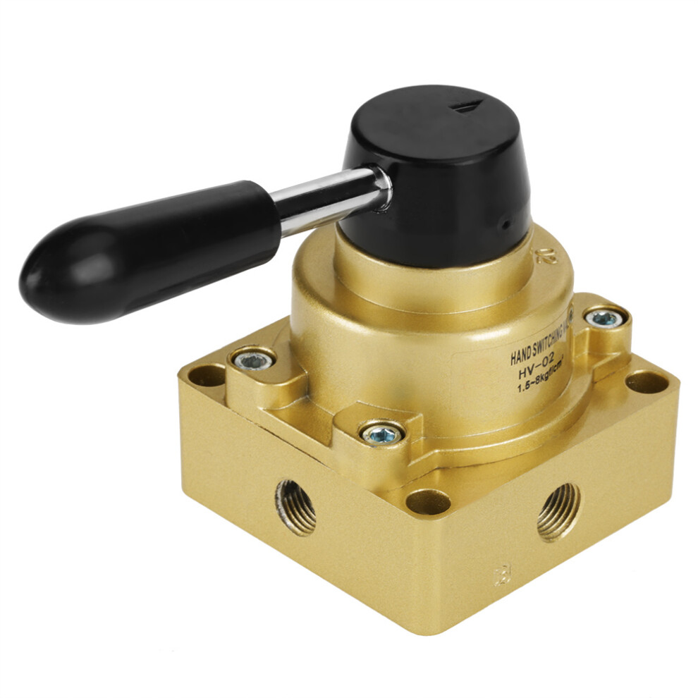 Hv-02 Pt 1/4" Port 3 Positions 4 Ways Air Pneumatic Hand Lever Valve 1.5-8Kgf/Cmâ² 8371324180863