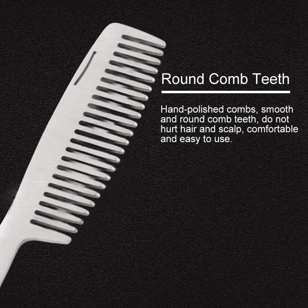 Unisex Portable Stainless Steel Beard Comb Portable Folding Mustache Tool Bottle Opener