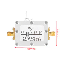 Bias Tee 10 MHz-6 GHz Breitband RF Koaxial, 7x3,3cm, 36 g