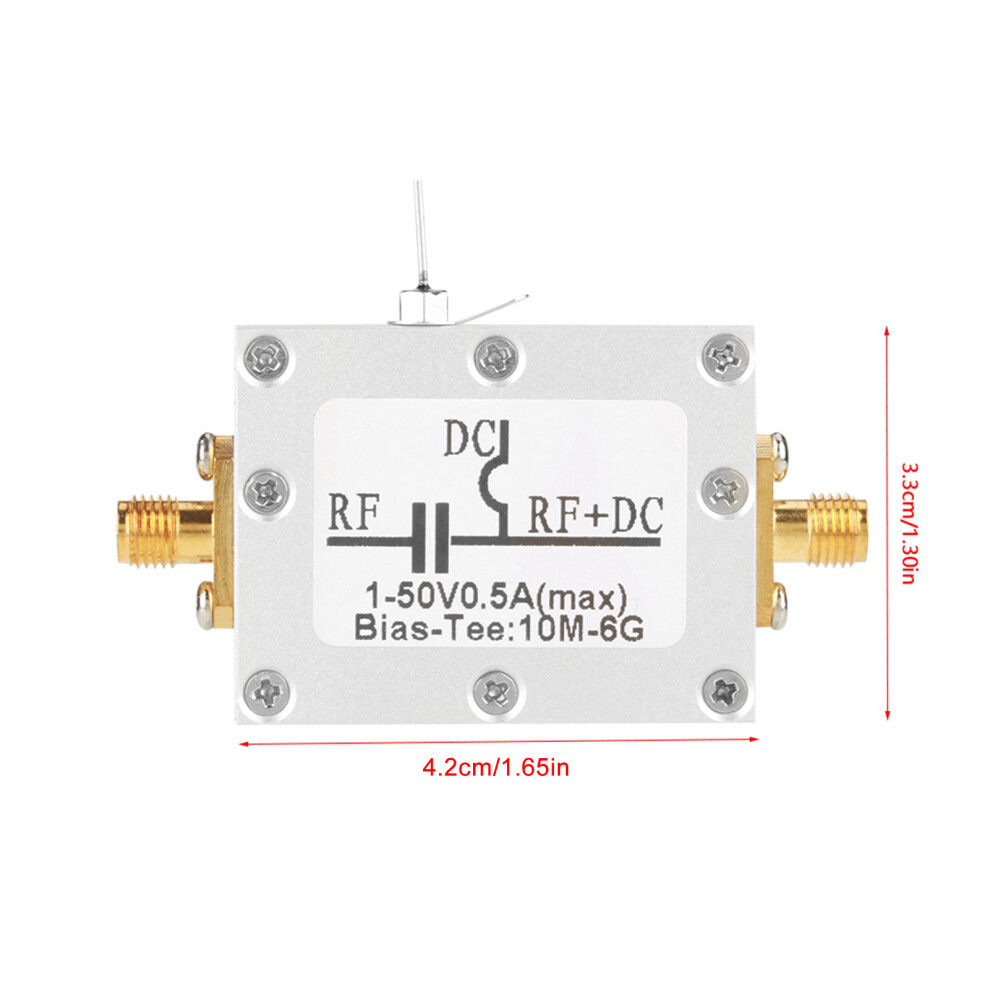 1 Pcs 10Mhz-6Ghz Bias Tee 10Mhz-6Ghz Broadband Radio Frequency Microwave Coaxial Bias 3261324182743