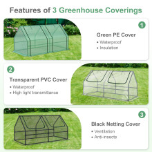 6 x 3 x 3 ft Mini Greenhouse with 2 Zipper Doors