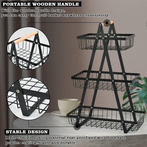 1 3-Tier Detachable Fruit Basket for Home Kitchen Office 1