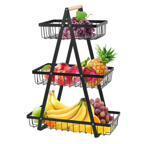 1 3-Tier Detachable Fruit Basket for Home Kitchen Office