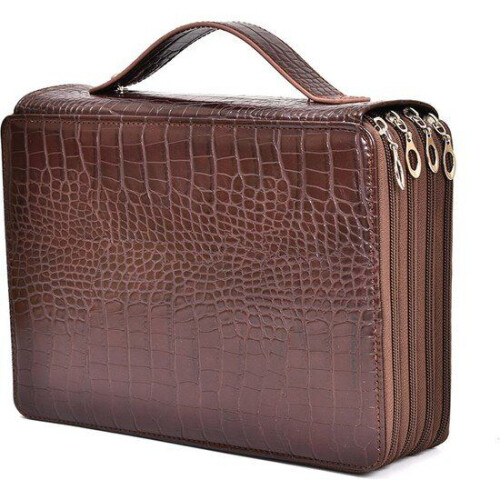 Vainutės Yeni Large Capacity Crocodile Pattern Pu Sponsor Bar Student Glassware - Brown