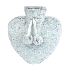 (One Size, Grey) Hot Water Bottle 800ML Heart Shaped Water Bag