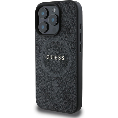 Guess Guess PU Leather 4G Coloured Ring Case for iPhone 16 Pro Black 1