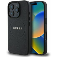 Guess PU Grained Classic Logo Case with MagSafe for iphone 16 Pro Max 6.9" Black - GUHMP16XPGHSMMK