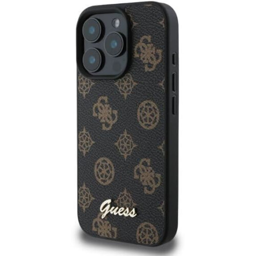 Guess Guess Leather Peony Script Case with MagSafe for iphone 16 Pro 6.3" Black - GUHMP16LPGPYSK 1