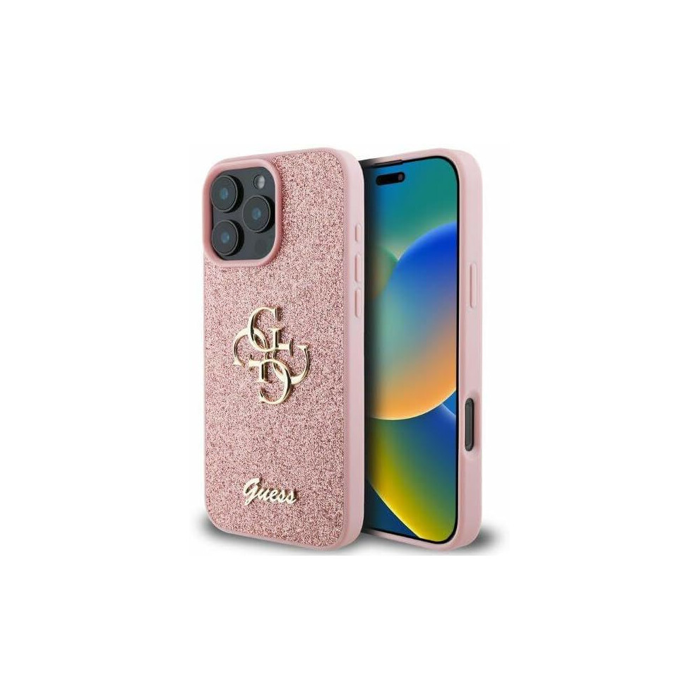 Guess Fixed Glitter Big 4G Hardcase For Iphone 16 Pro Max 6.9" Pink