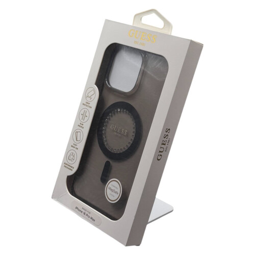 Guess Guess IML Rhinestones Case with MagSafe for iPhone 16 Pro Max 6.9" Black 1