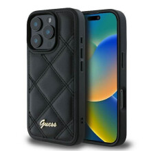 Guess Quilted Metal Logo Case for iPhone 16 Pro Max 6.9" Black