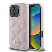 Guess Quilted Metal Logo Case for iPhone 16 Pro Max 6.9" Pink