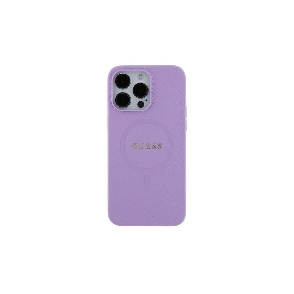 Guess Saffiano Case With Magsafe For Iphone 16 Pro Max 6.9" Purple
