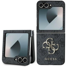 Guess PU Big 4G Metal Logo Case for Samsung Galaxy Z Flip 6 Black - GUHCZF64GMGGR