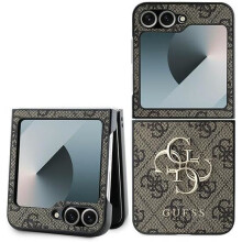 Guess PU Big 4G Metal Logo Case for Samsung Galaxy Z Flip 6 Brown - GUHCZF64GMGBR
