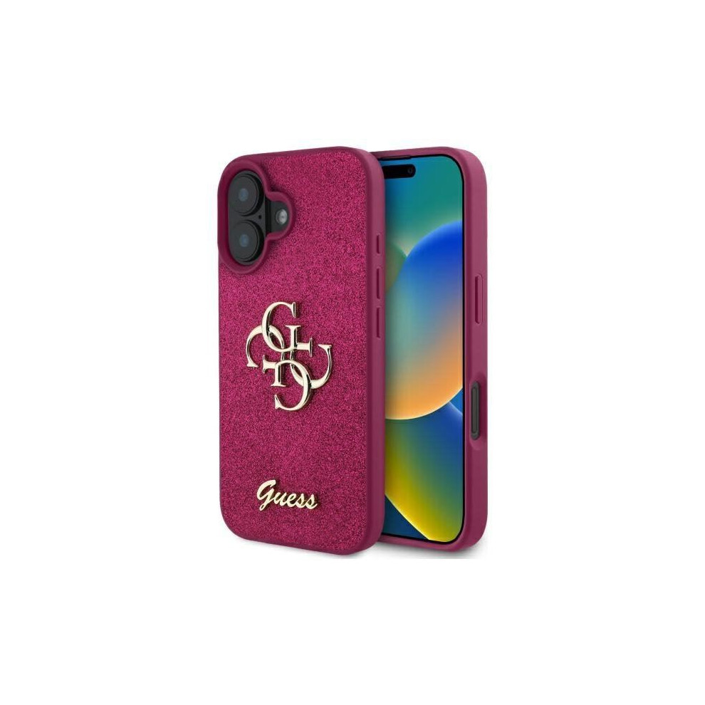 Guess Fixed Glitter Big 4G Case For Iphone 16 6.1" Purple - Guhcp16shg4sgu