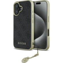 Guess 4G Charms Collection Case for iPhone 16 6.1" Black - GUHCP16SGF4GGR