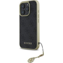 Guess 4G Charms Collection Case for iPhone 16 Pro 6.3" Black - GUHCP16LGF4GGR