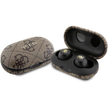 Guess 4G Metal Logo True Wireless Earbuds with Charging Case Brown - GUTWSP4EGW