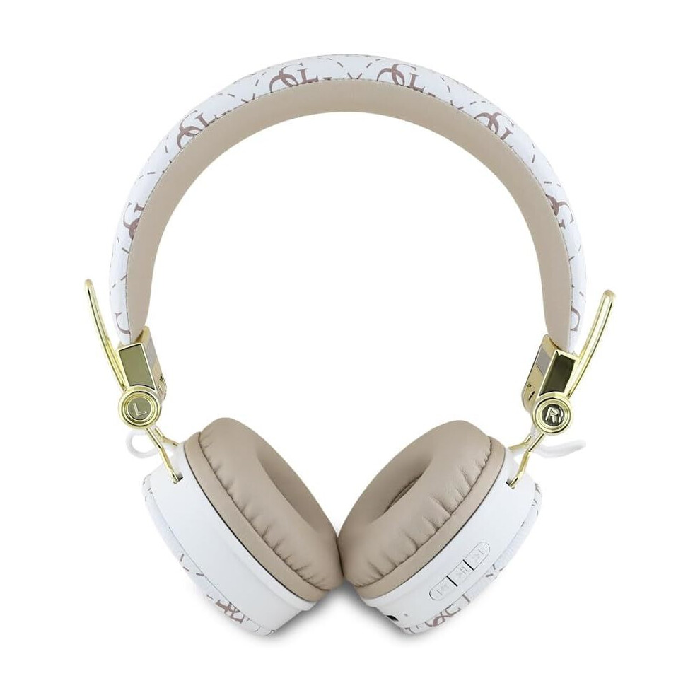 Guess 4G Triangle Round Shape Enc Bluetooth On Ear Headphones White - Gubh70e4ptmh