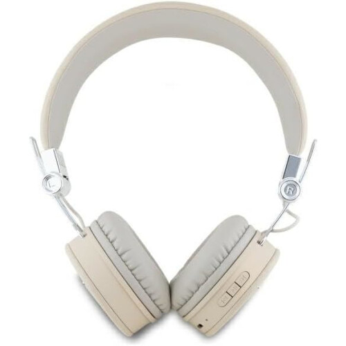 Guess Guess Grained Classic Round Shape Bluetooth On Ear ENC Headphone Beige - GUBH70PGTSPSE 2