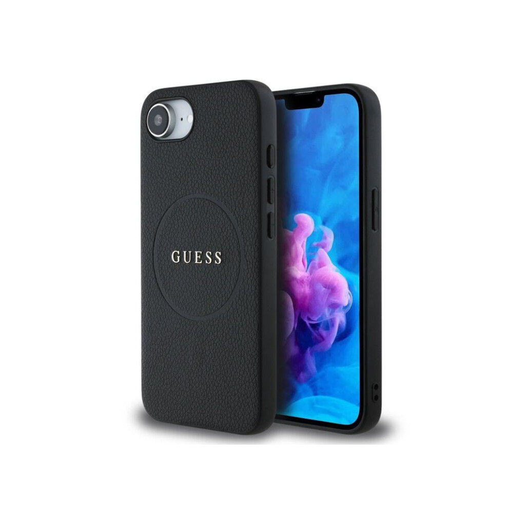 Guess Pu Grained Classic Logo Case With Magsafe For Iphone 16E 6.1" - Guhmpse4pghsmmk Black
