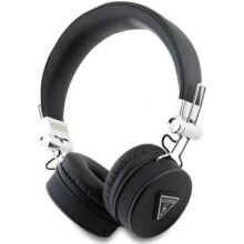 Guess Grained Classic Round Shape Bluetooth On Ear ENC Headphone Black - GUBH70PGTSPSK