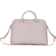 Guess 4G Triangle Logo Zipper Pocket 15" Laptop Bag Pink - GUCB15P4DPTP