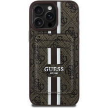 Guess 4G Stripes Case with MagSafe Wallet for iPhone 16 Pro Max 6.9" Brown - GUBPHCP16XP4RPSW