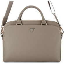 Guess Grained Triangle Logo Zipper Pocket 15" Laptop Bag Brown - GUCB15PGTSPSW