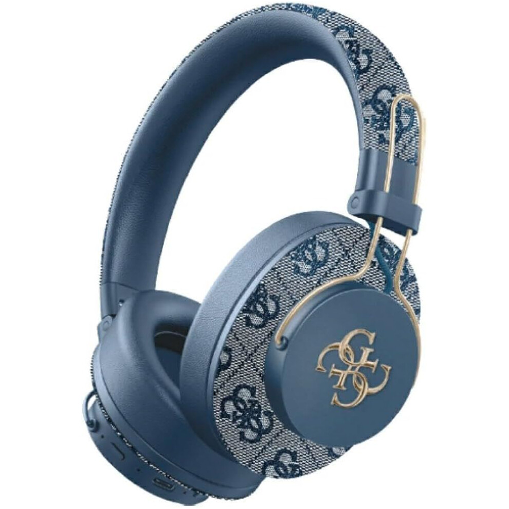 Guess 4G Big Metal Logo Bluetooth On Ear Enc Headphone Blue - Gubhs72p4fc4mb