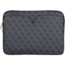 Guess 4G Zipper Pocket Triangle Logo Laptop Sleeve for 14" MacBook Black - GUCS14ZP4DPTK