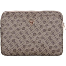 Guess 4G Zipper Pocket Triangle Logo Laptop Sleeve for 14" MacBook Brown - GUCS14ZP4DPTW