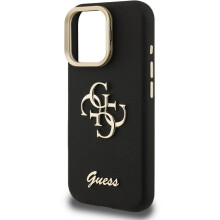Guess PU Grained 4G Logo Stand Camera Frame Case for iPhone 16 Pro Max 6.9" Black - GUHCP16XPCS4GSK