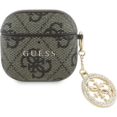 Guess Guess 4G Script PC/PU Charm Case For AirPods 4 Brown - GUA4P4E4CDW