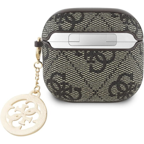 Guess Guess 4G Script PC/PU Charm Case For AirPods 4 Brown - GUA4P4E4CDW 1